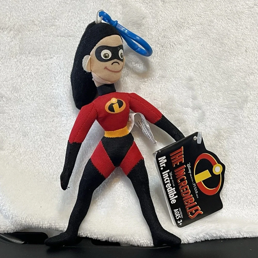 Disney Pixar 2004 The Incredibles  VIOLET Plush Backpack Clip Keychain w/ Tags
